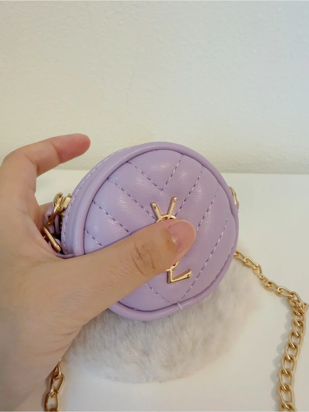 Mini Lavender Round Coin Purse Charm